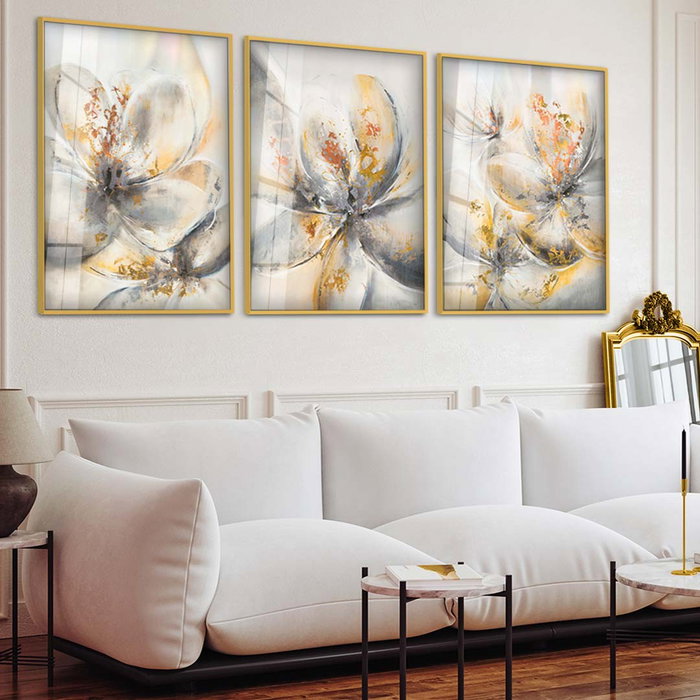 Wallity Cuadro Decorativo de Vidrio Templado Multicolor 30 x 40 cm (3 piezas)